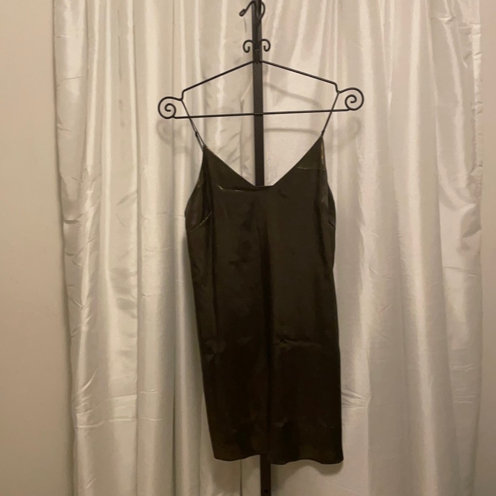 Aritzia Wilfred free gold metallic dress medium